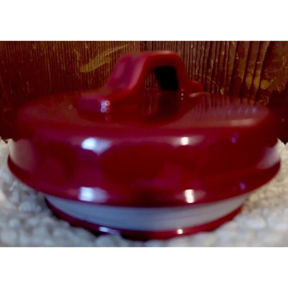 Rae Dunn Burgundy Ceramic "Cozy" Canister Cookie Jar With Lid - Picture 6 of 10